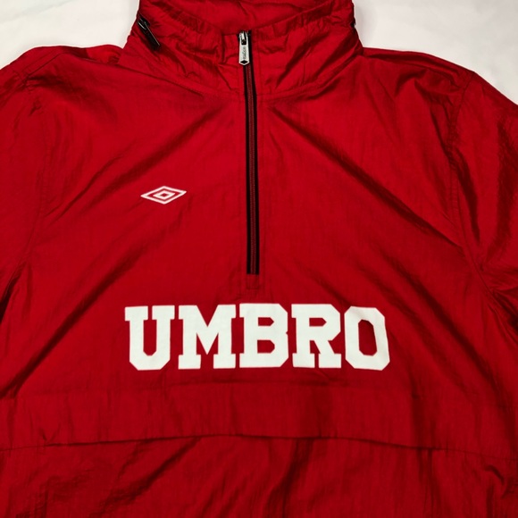Red Umbro Men’s Jacket Windbreaker with Hood - Picture 3 of 8